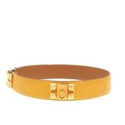 Pre-owned Leather belts Hermès Vintage , Yellow , Dames