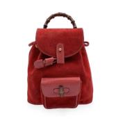 Pre-owned Leather backpacks Gucci Vintage , Red , Dames