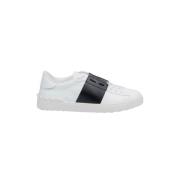 Witte en zwarte open sneakers Valentino Garavani , White , Heren