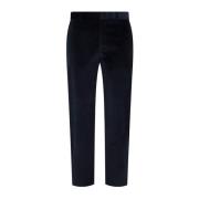 Marineblauw Velvet Katoen Wol Broek PS By Paul Smith , Blue , Heren