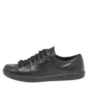 Pre-owned Leather sneakers Prada Vintage , Black , Dames