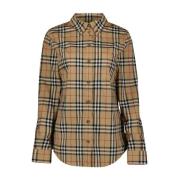 Vintage Check Lapwing Overhemd Burberry , Beige , Dames