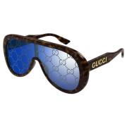 Stylish Sunglasses in Havana/Blue Gucci , Brown , Heren