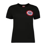 Ronde Hals Bedrukt Katoenen T-shirt Kenzo , Black , Dames