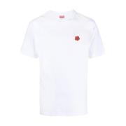 Katoen Logo Patch T-Shirt Kenzo , White , Heren