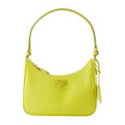 Gele Saffiano Schoudertas Prada , Yellow , Dames