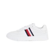 Witte Sneaker met Tommy Vlag Tommy Hilfiger , White , Heren