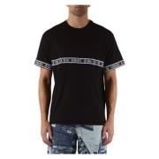 Katoenen T-shirt met Logo Print Insert Versace Jeans Couture , Black ,...