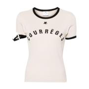 Gele T-shirts Polos voor vrouwen Courrèges , Beige , Dames
