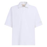 katoenen oversized poloshirt met patches Marni , White , Heren