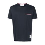 Blauw Zak Katoenen T-Shirt Thom Browne , Blue , Heren