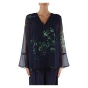 Bloemen Georgette Blouse Elena Mirò , Blue , Dames