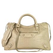 Pre-owned Leather balenciaga-bags Balenciaga Vintage , Beige , Dames