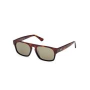 Vierkante Havana Zonnebril WEB Eyewear , Brown , Unisex