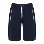 Katoenen blend shorts met zijzakken Barba , Blue , Heren