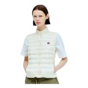 Gewatteerd Nylon Dons Gilet Moncler , Beige , Dames