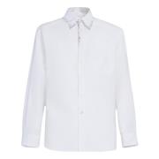 Popeline overhemd met kraalreparatie Marni , White , Heren