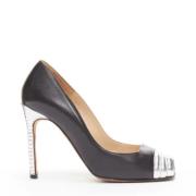 Pre-owned Leather heels Manolo Blahnik Pre-owned , Black , Dames