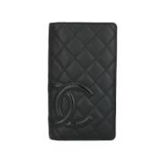 Pre-owned Leather wallets Chanel Vintage , Black , Dames