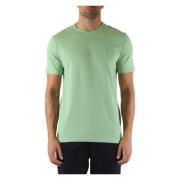 Katoenen T-shirt met Voorlogo Patch Boss , Green , Heren