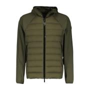 Gewatteerde Jas met Hoge Kraag Moncler , Green , Heren