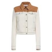 denim trucker jacket met contrast yoke Marni , White , Dames