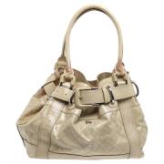 Pre-owned Leather totes Burberry Vintage , Beige , Dames