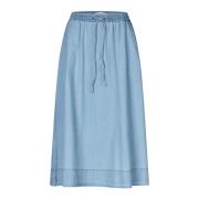 Blauwe Midi Rok Bristolll Stijl Lollys Laundry , Blue , Dames