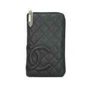 Pre-owned Leather wallets Chanel Vintage , Black , Dames