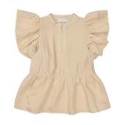 Ruche Mouw Top Room Munthe , Beige , Dames