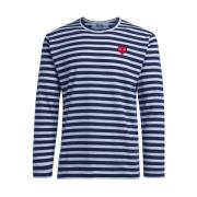 Gestreept T-shirt lange mouwen wit/blauw Comme des Garçons Play , Blue...