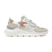 Witte Sneakers met Beige Leren Details D.a.t.e. , Multicolor , Heren