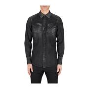 Klassiek Western Overhemd Dsquared2 , Black , Heren