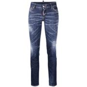 Verfspat Cropped Jeans Dsquared2 , Blue , Dames