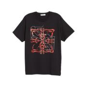 Zwart Logo Print Classic Fit T-Shirt Givenchy , Black , Heren