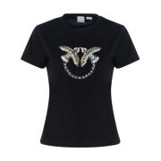 Jersey Logo T-Shirt Quentin Pinko , Black , Dames