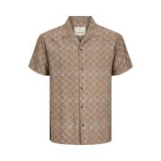 Print Resort Short Sleeve Shirts Jack & Jones , Brown , Heren