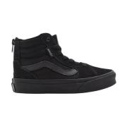 Suede/Canvas Hoge Zip Sneakers Vans , Black , Dames