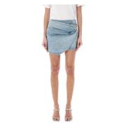 Denim Mini Rok REV , Blue , Dames