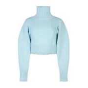 Cashmere Turtleneck Pullover Light Blue Nina Ricci , Blue , Dames