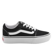 Platform Canvas Schoenen Zwart/Wit Vans , Black , Dames