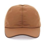 Baseball Cap met Leren Rand Ermenegildo Zegna , Brown , Unisex