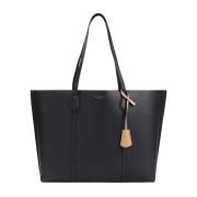 Zwarte Geledeerde Shopper Tas Tory Burch , Black , Dames