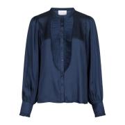 Blouse met gerimpelde details Neo Noir , Blue , Dames