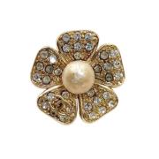 Pre-owned Metal brooches Chanel Vintage , Yellow , Dames