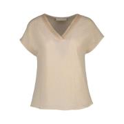 Gouden Themis T-shirt Amélie & Amélie , Beige , Dames