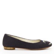Pre-owned Fabric flats Chanel Vintage , Black , Dames