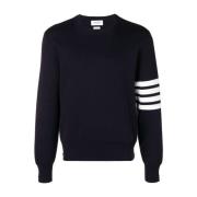 Blauwe Sweater 4-Bar Milano Stitch Jumper Thom Browne , Blue , Heren