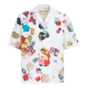 Poplin bowlingshirt met bloemenprint Marni , Multicolor , Heren