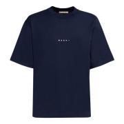 katoenen t-shirt met logo Marni , Blue , Heren